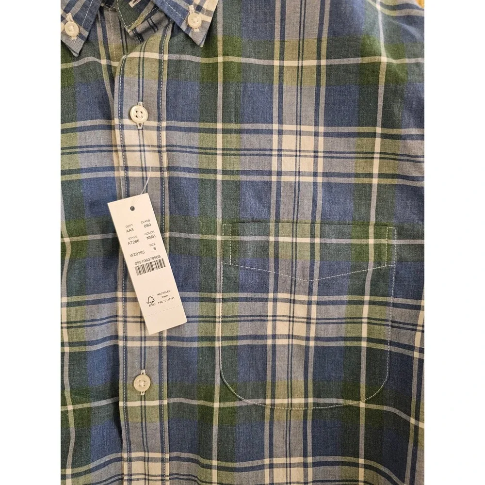 J.Crew Secret Wash Organic‎ Cotton Plaid Shirt Button Down Preppy Mens S